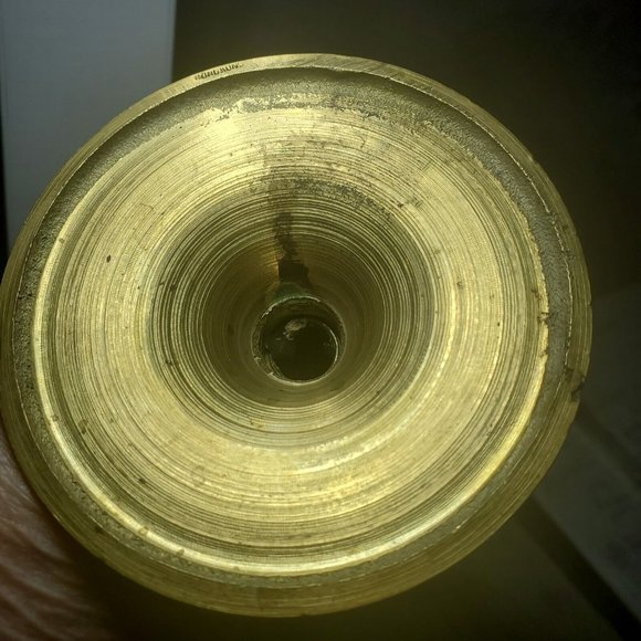 Vintage Art Deco Brass Candlesticks Set of 2 Hong Kong 8 1/4 in Pre-Owned - Picture 4 of 4